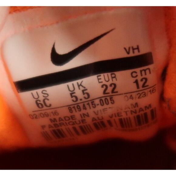 Nike Shoes Baby Toddler 6 Sneaker Revolution 3 Trainer Active Casual Grey Orange - Picture 13 of 13